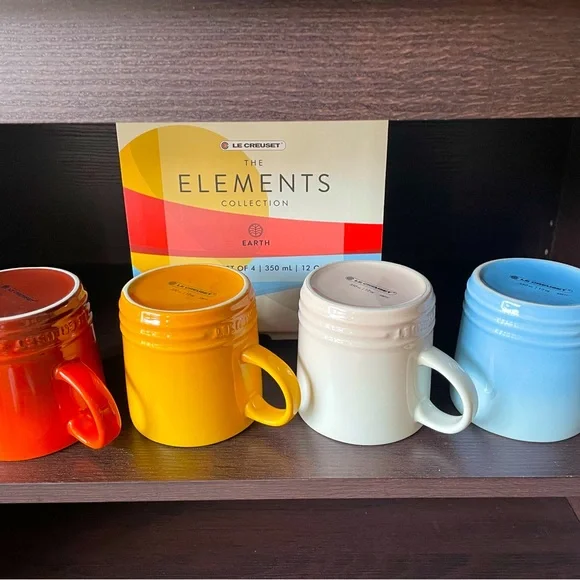New Le Creuset Elements Mugs (4) set in beautiful assorted colors! 12 oz each - Picture 4 of 7